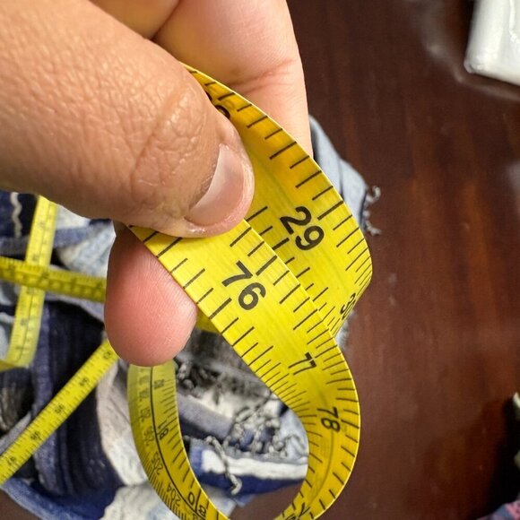 Wilfred Blue Striped Wool Rectangular Scarf Fringe Trim Size 29x76 inch - Picture 5 of 5